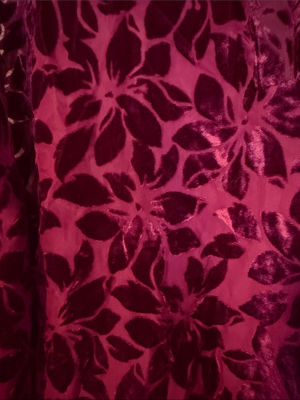 torrid Velvet Floral Tunic in Deep Magenta and Black - Picture 3 of 4